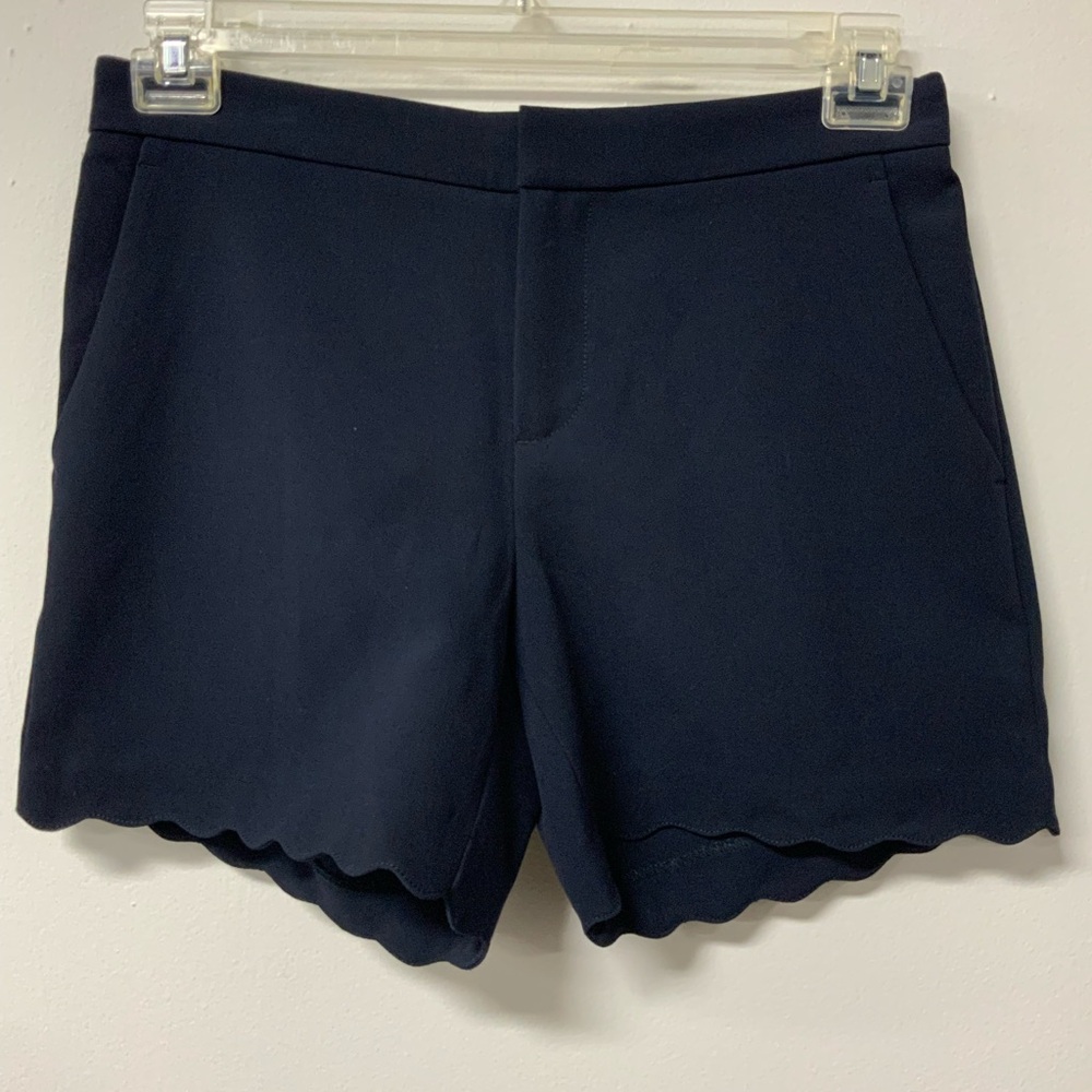 Banana Republic Navy Scalloped Hem Dress Shorts